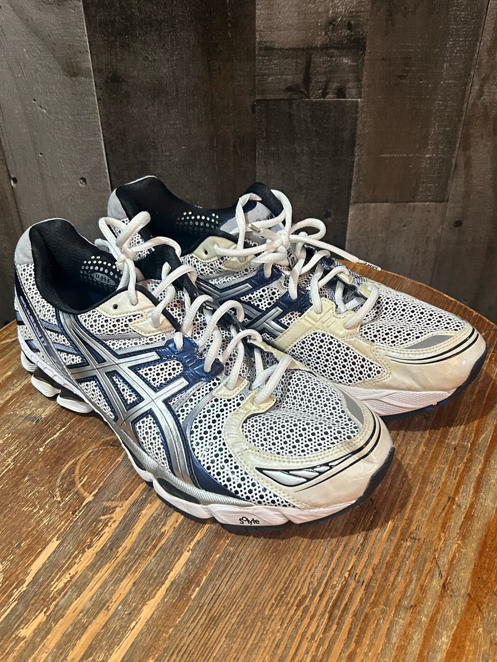Asics Navy and White Running Sneakers